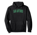San Antonio Tx Distressed Green Varsity Hoodie - Novelty Apparel for Adults - T-Shirt, Sweatshirt, Hoodie