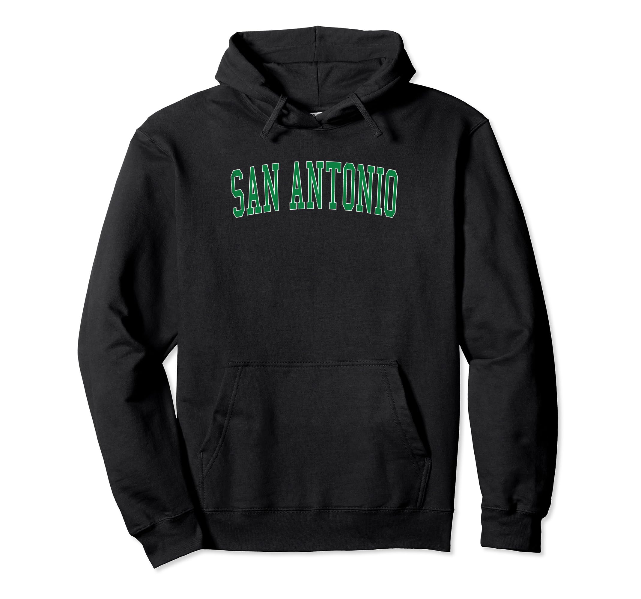 San Antonio Tx Distressed Green Varsity Hoodie - Novelty Apparel for Adults - T-Shirt, Sweatshirt, Hoodie