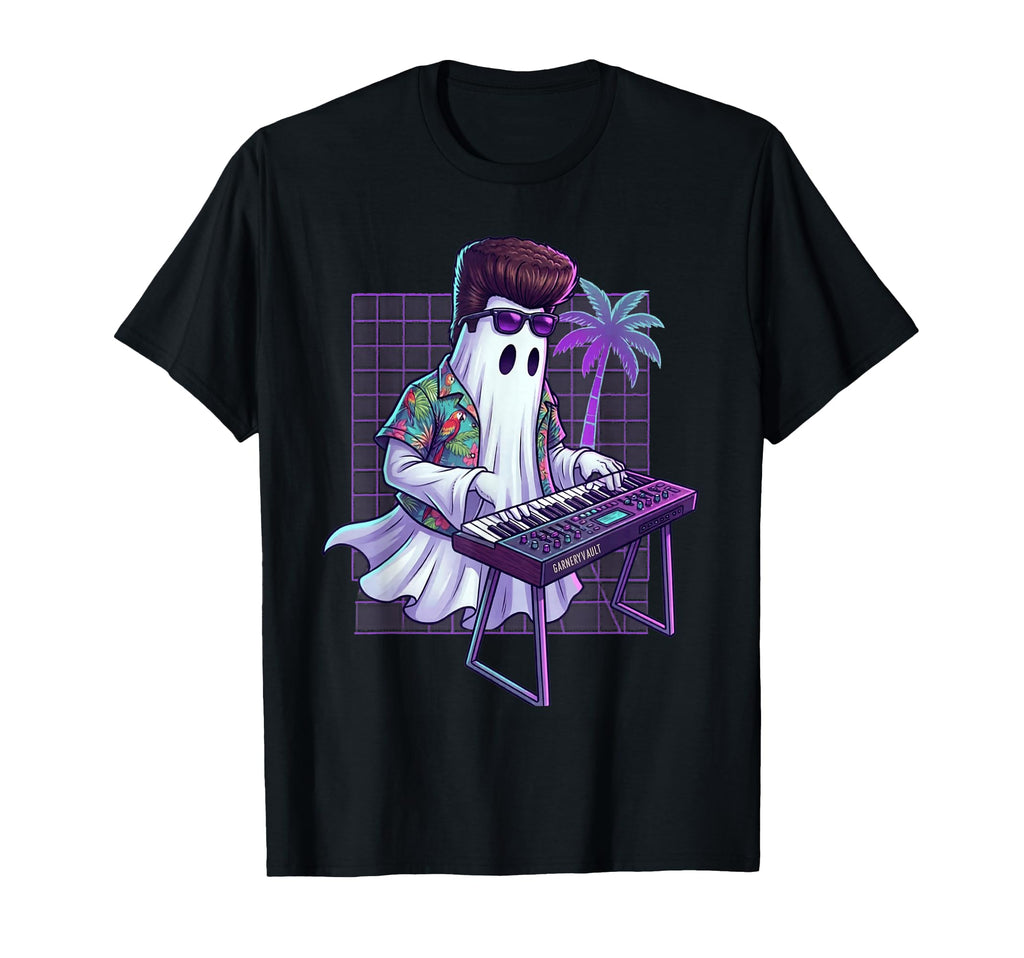 Funny Ghost 80S Summer Keyboardist T-Shirt - Minimalist Print Unisex - T-Shirt, Sweatshirt, Hoodie