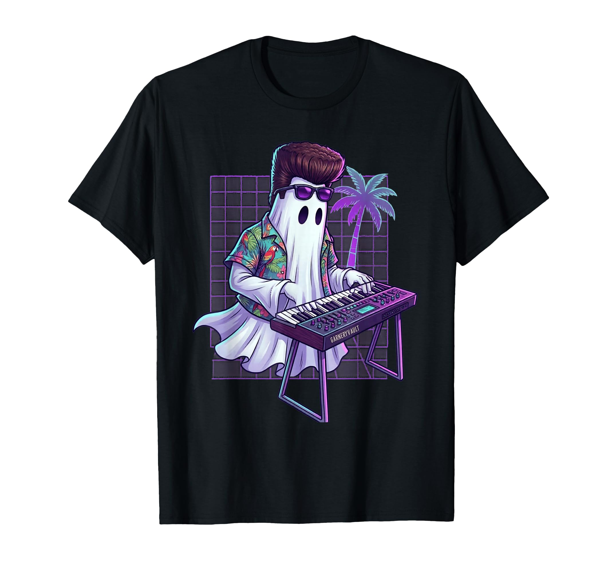 Funny Ghost 80S Summer Keyboardist T-Shirt - Minimalist Print Unisex - T-Shirt, Sweatshirt, Hoodie