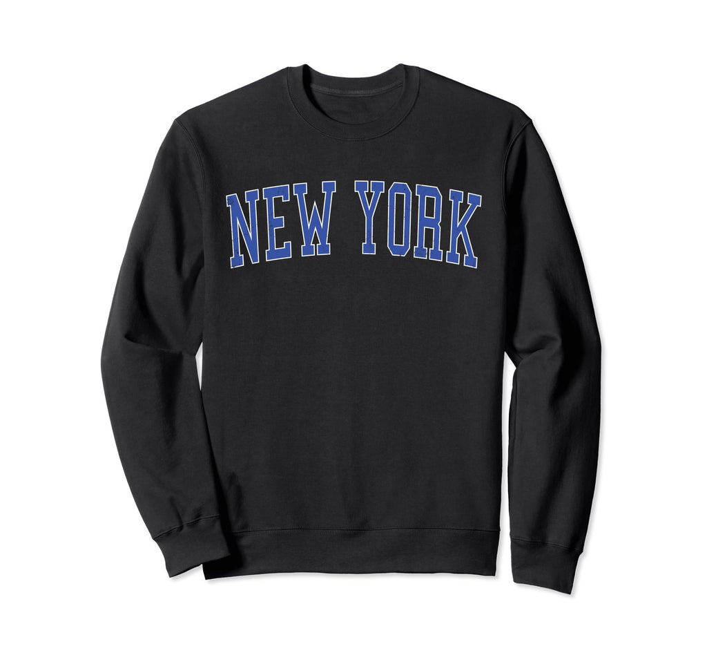 New York Ny Distressed Blue Varsity Sweatshirt - Novelty Apparel Men Women - T-Shirt, Sweatshirt, Hoodie