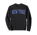 New York Ny Distressed Blue Varsity Sweatshirt - Novelty Apparel Men Women - T-Shirt, Sweatshirt, Hoodie