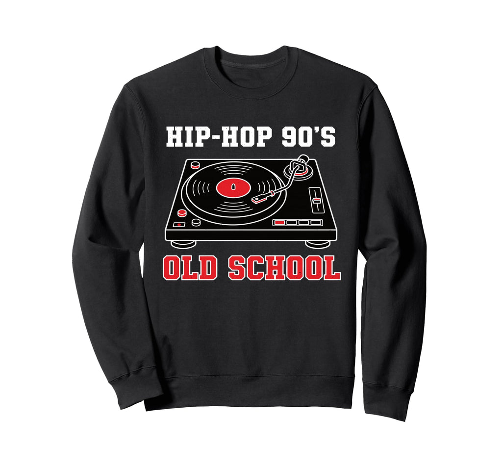 Hip Hop 90S Old School Vinyl Sweatshirt - Trendy Graphic Men Women - T-Shirt, Sweatshirt, Hoodie