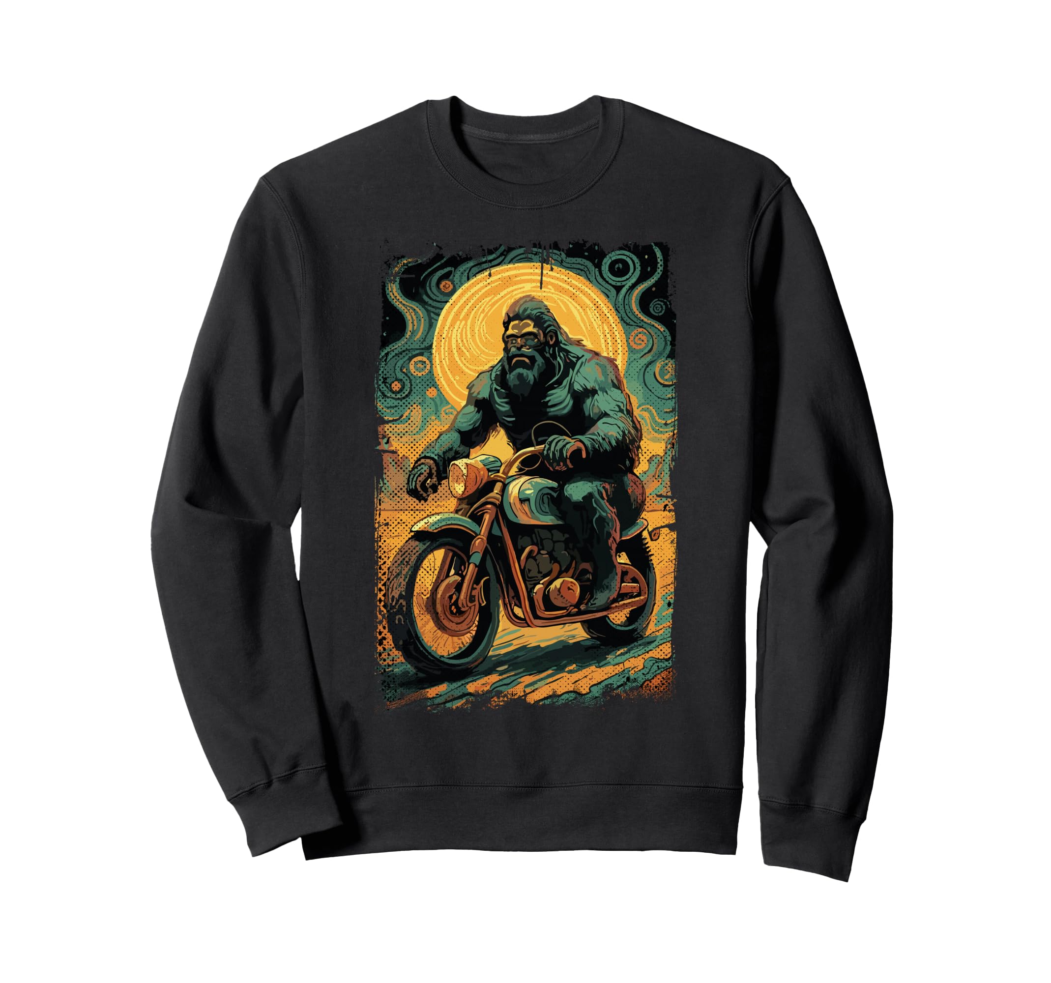 Big Foot Riding Bike Bigfoot Sweatshirt - Aesthetic Graphic Unisex - T-Shirt, Sweatshirt, Hoodie