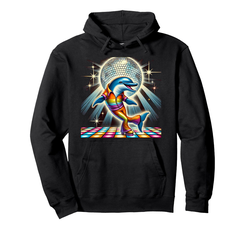 Aesthetic Dolphin Disco Hoodie - Custom Art Print for Adults - T-Shirt, Sweatshirt, Hoodie