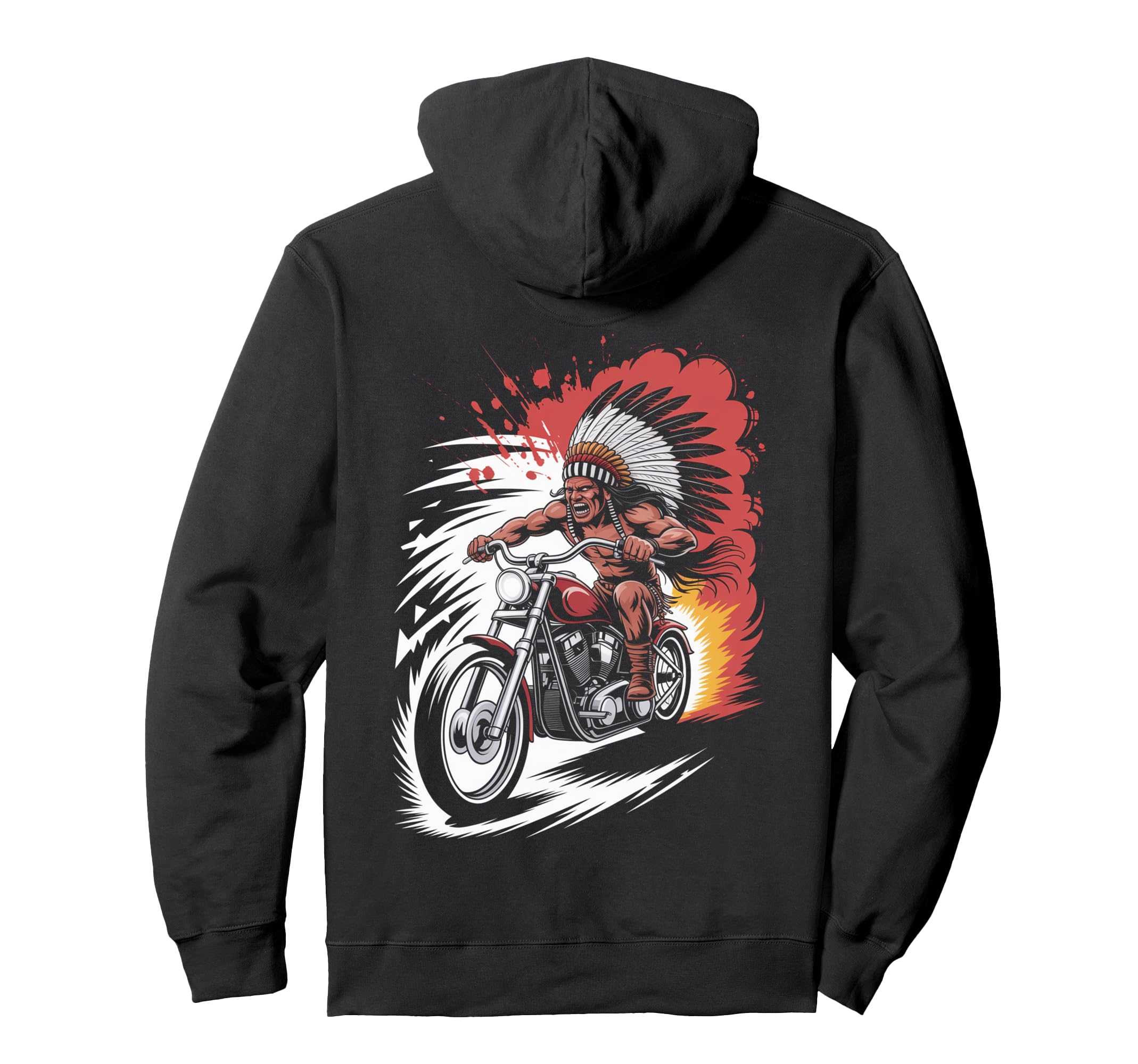 Native American Riding Biker Hoodie - Casual Everyday Wear for Adults - T-Shirt, Sweatshirt, Hoodie