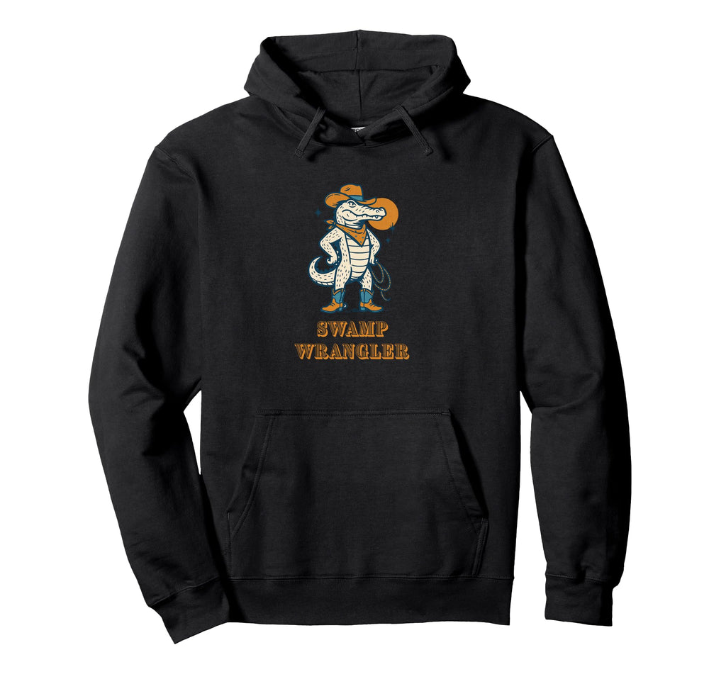 Swamp Wrangler Western Alligator Cowboy Hoodie - Streetwear Style Unisex - T-Shirt, Sweatshirt, Hoodie