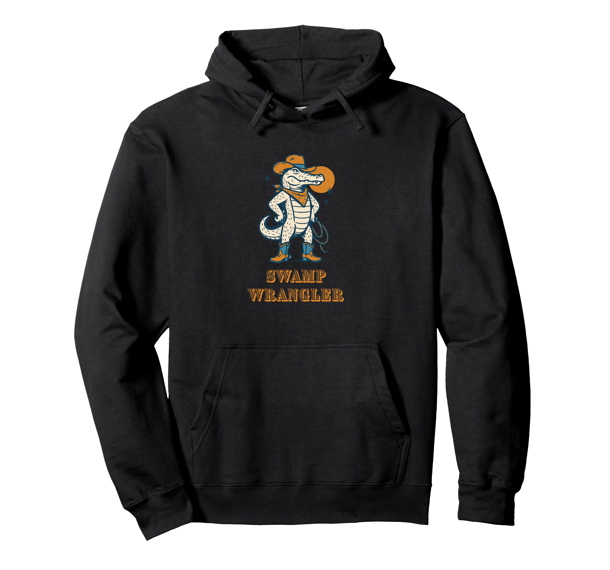 Swamp Wrangler Western Alligator Cowboy Hoodie - Streetwear Style Unisex - T-Shirt, Sweatshirt, Hoodie