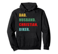 Dad Husband Christian Biker Mens Faith Hoodie - Unique Graphic Men Women - T-Shirt, Sweatshirt, Hoodie