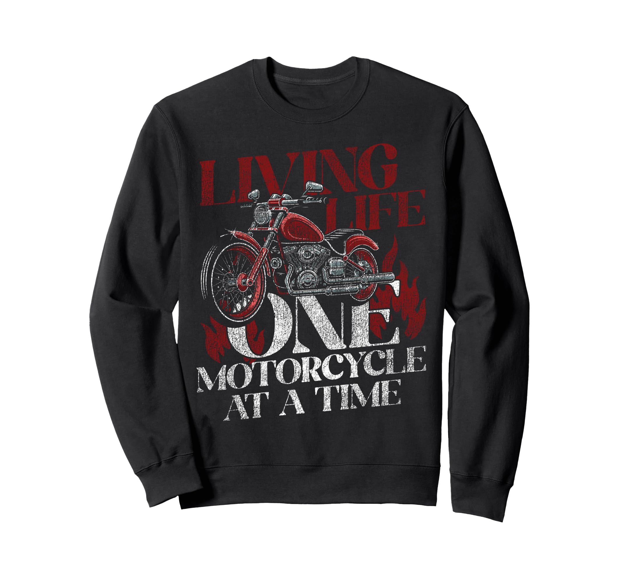 Motorcycle Biker Living Life One Sweatshirt - Custom Art Print for Adults - T-Shirt, Sweatshirt, Hoodie