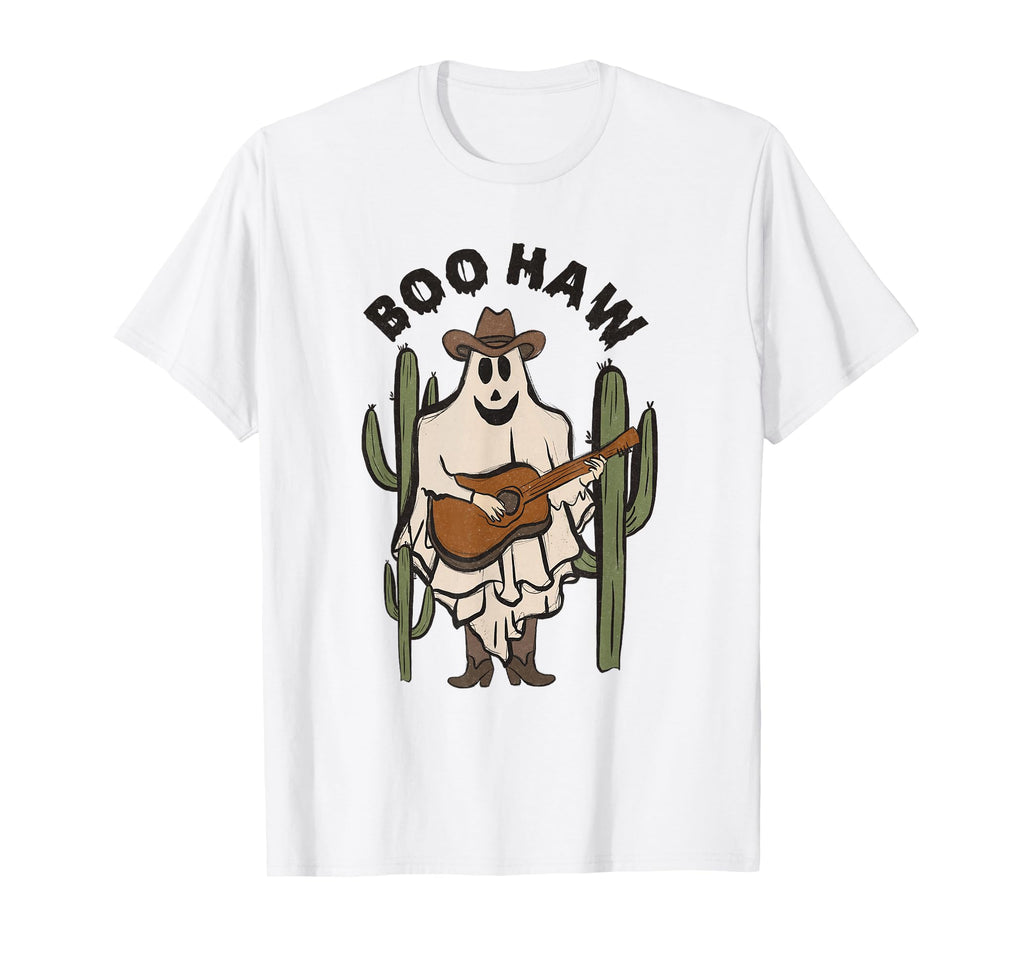 Boo Haw Guitar Ghost Cowboy Western T-Shirt - Aesthetic Graphic for Adults - T-Shirt, Sweatshirt, Hoodie