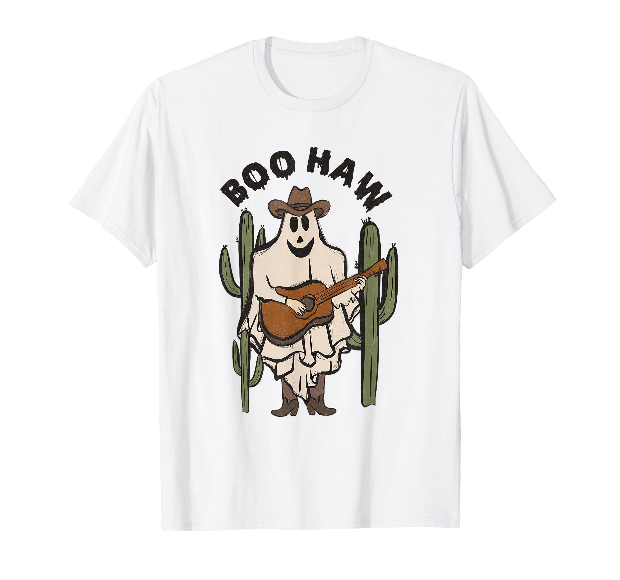 Boo Haw Guitar Ghost Cowboy Western T-Shirt - Aesthetic Graphic for Adults - T-Shirt, Sweatshirt, Hoodie