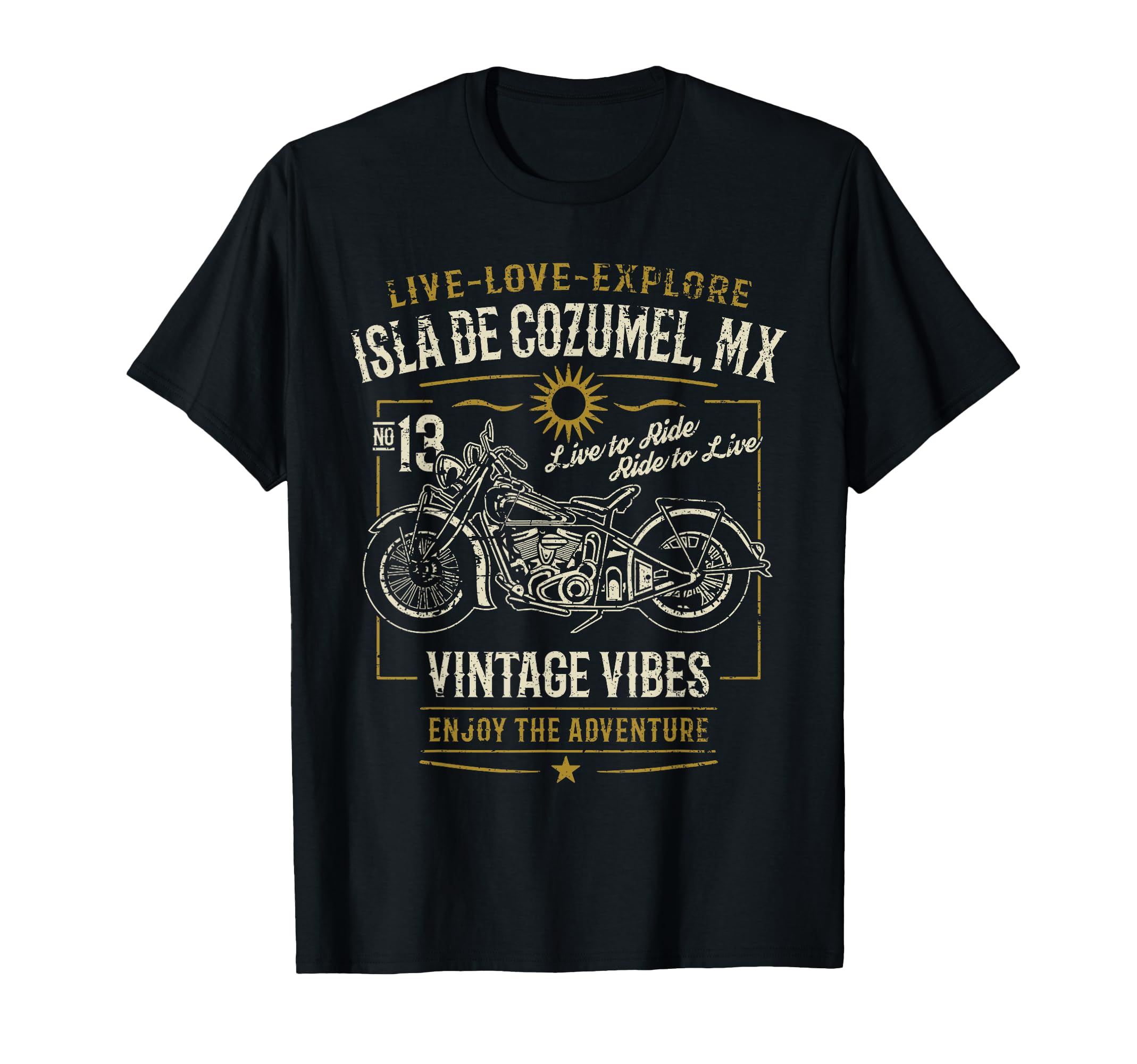 Isla De Cozumel Mx Mexico Motorcycle T-Shirt - Trendy Graphic for Adults - T-Shirt, Sweatshirt, Hoodie
