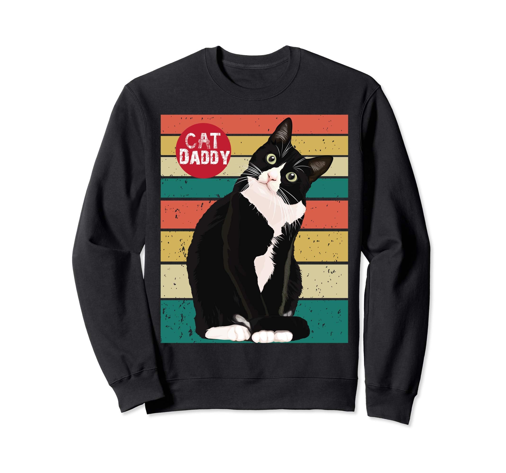 Cat Daddy Eighties Cat Distressed Sweatshirt - Aesthetic Graphic Unisex - T-Shirt, Sweatshirt, Hoodie