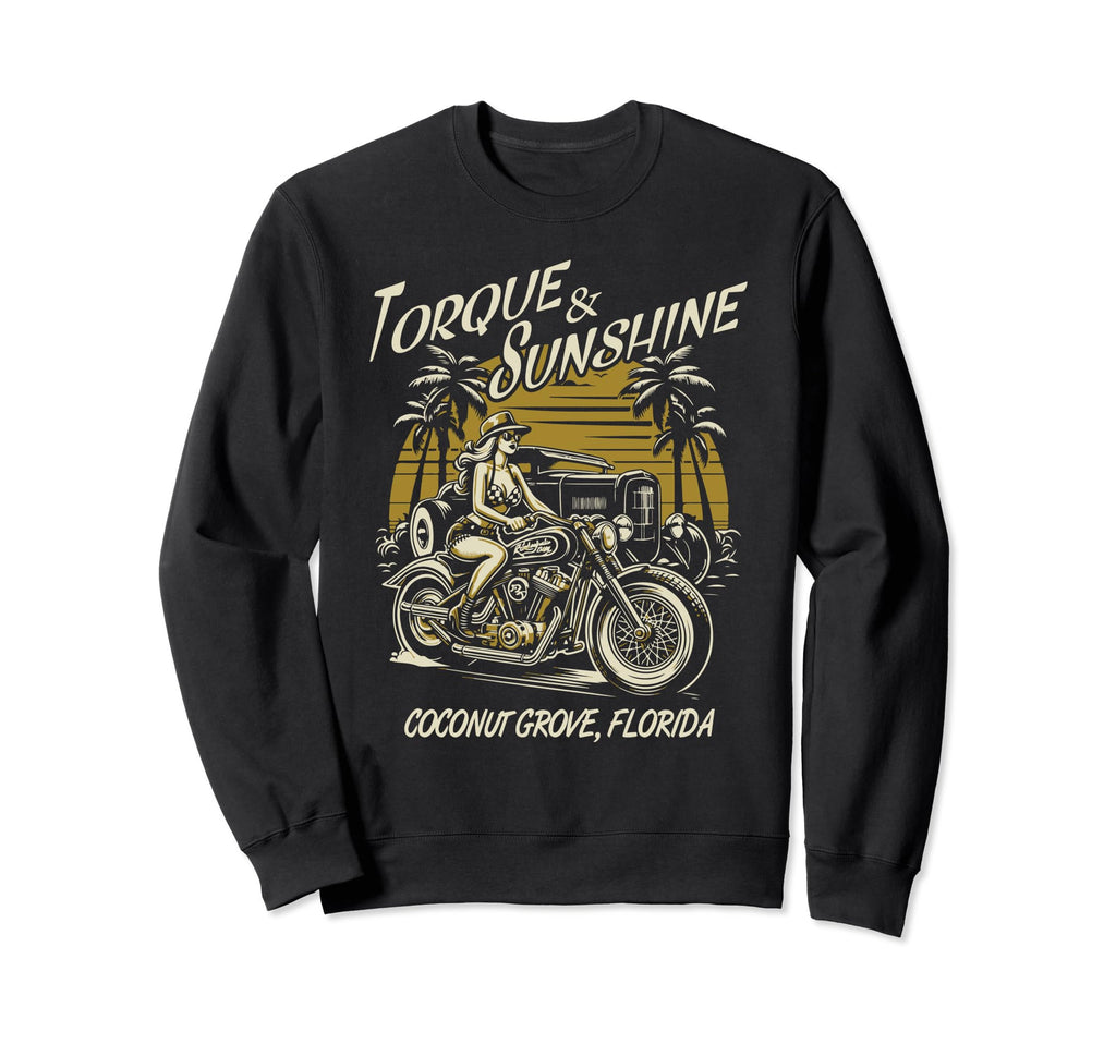 Coconut Grove Florida Motorcycle Sweatshirt - Streetwear Style Men Women - T-Shirt, Sweatshirt, Hoodie