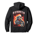 Motorcycle Riding Biker Retired Skeleton Hoodie - Minimalist Print Unisex - T-Shirt, Sweatshirt, Hoodie