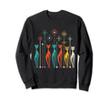 Mid Century Long Neck Cats 50S 60S Sweatshirt - Custom Art Print for Adults - T-Shirt, Sweatshirt, Hoodie