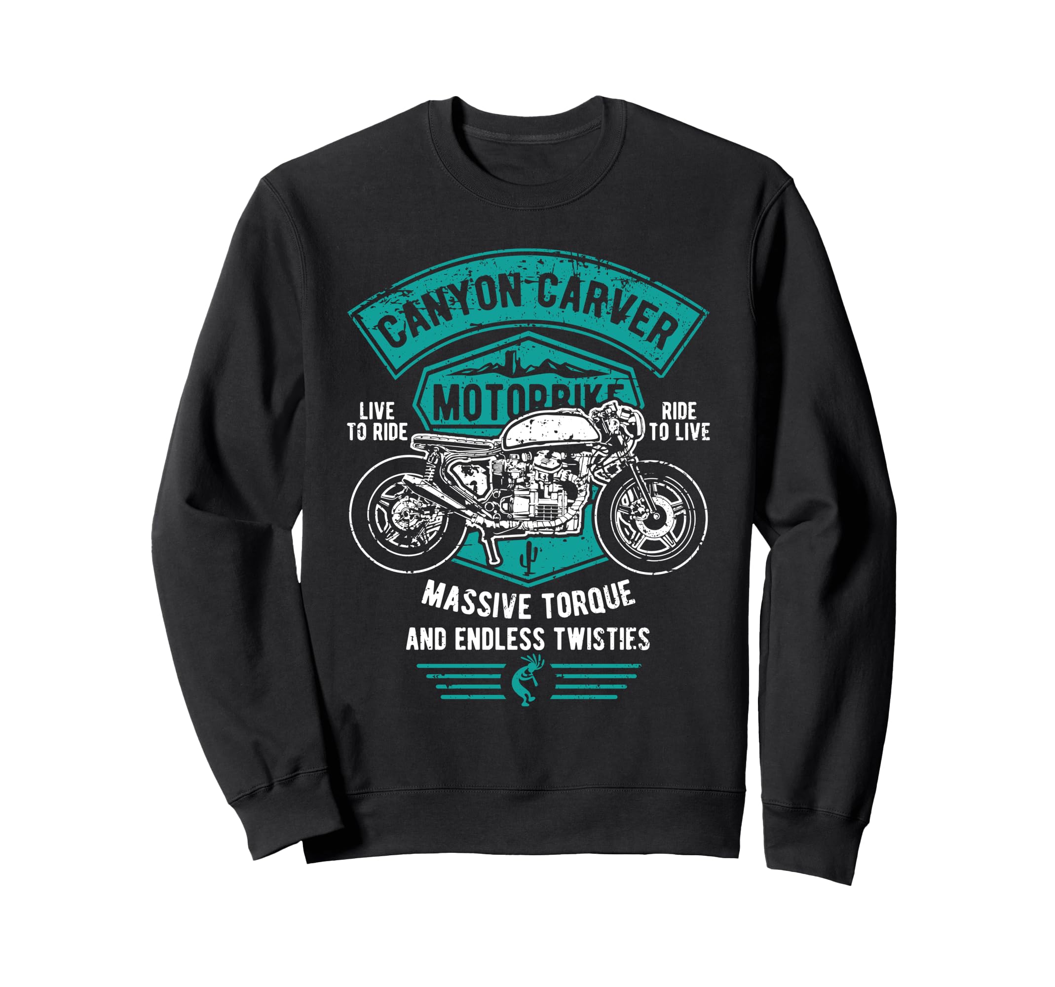 Canyon Carver Motorcycle Distressed Sweatshirt - Novelty Apparel Men Women - T-Shirt, Sweatshirt, Hoodie