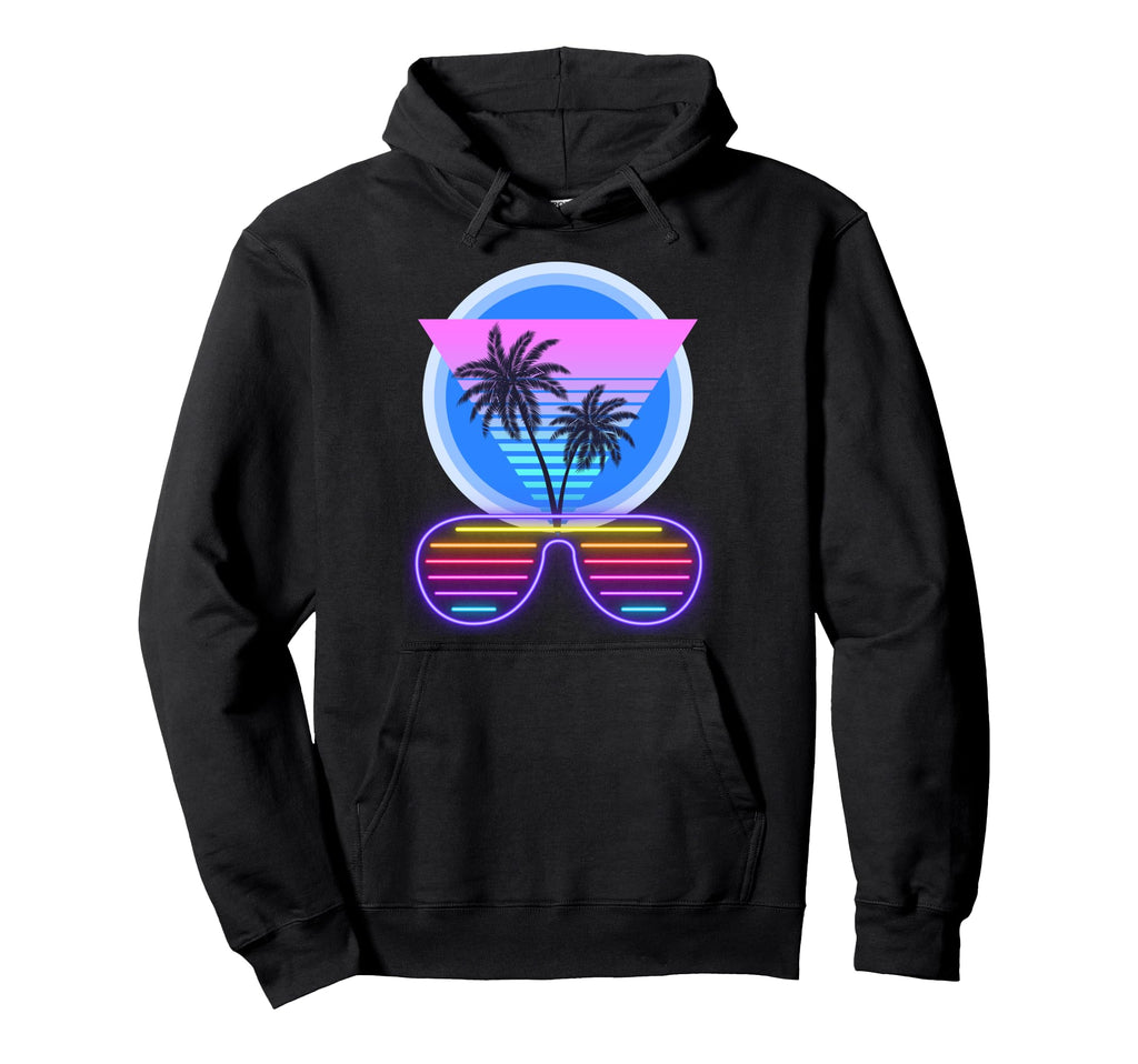 80S Vaporwave Palm Trees Sunset Hoodie - Trendy Graphic for Adults - T-Shirt, Sweatshirt, Hoodie