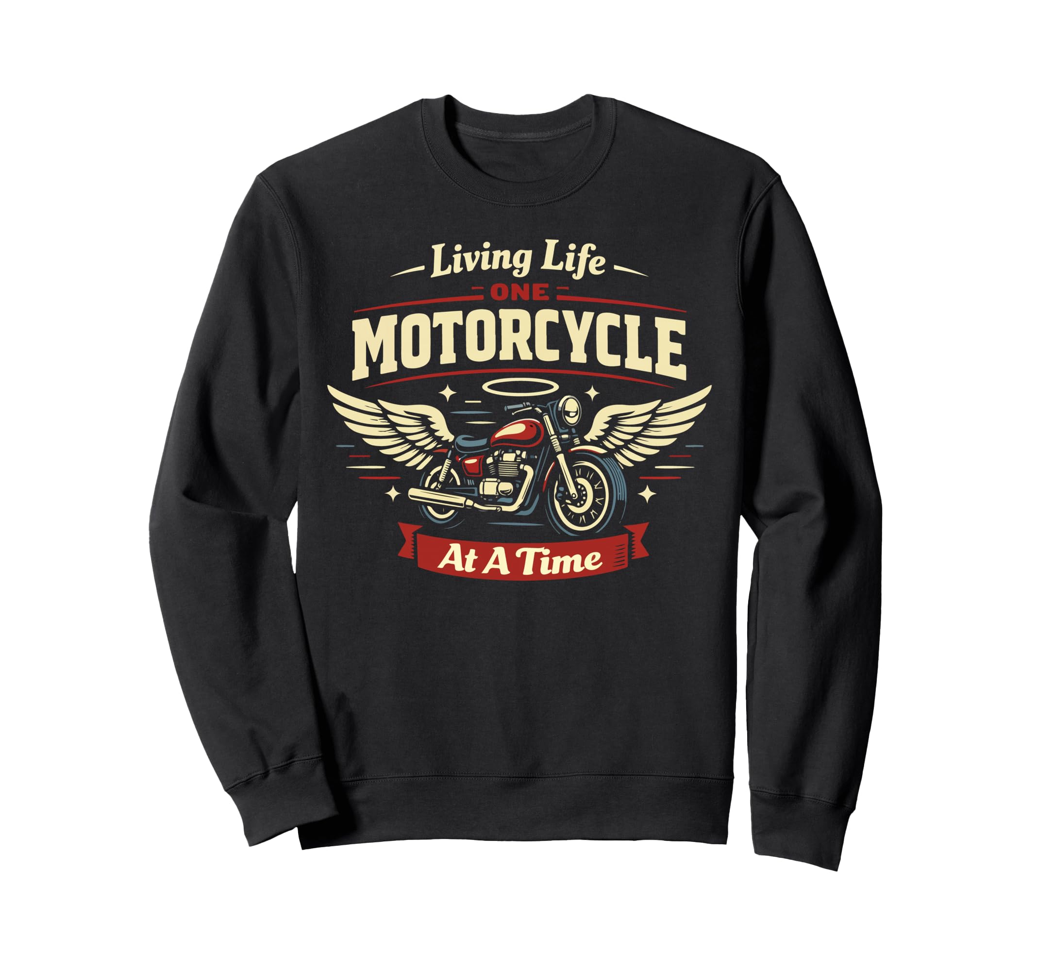 Motorcycle Biker Living Life One Sweatshirt - Aesthetic Graphic Unisex - T-Shirt, Sweatshirt, Hoodie