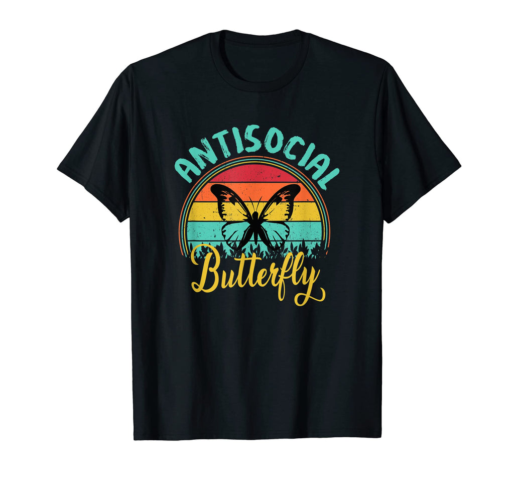 Antisocial Butterfly Funny Sunset T-Shirt - Graphic Print Unisex - T-Shirt, Sweatshirt, Hoodie