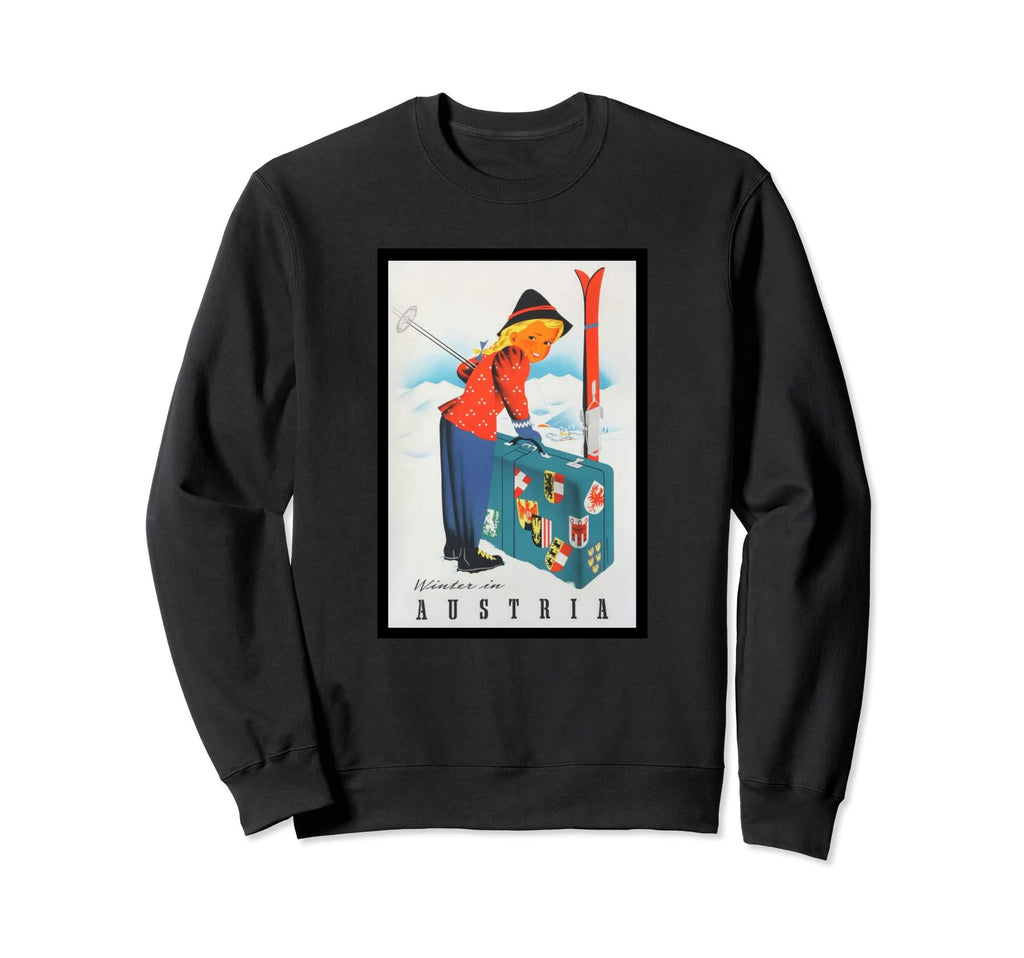 Skiing Austria Travel Skis Sweatshirt - Novelty Apparel Men Women - T-Shirt, Sweatshirt, Hoodie