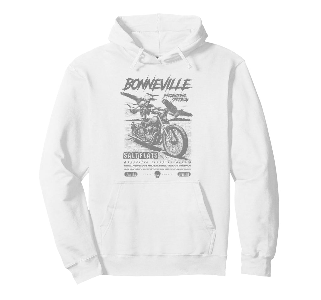 Bonneville Salt Flats Motorcycle Racing Hoodie - Unique Graphic Men Women - T-Shirt, Sweatshirt, Hoodie