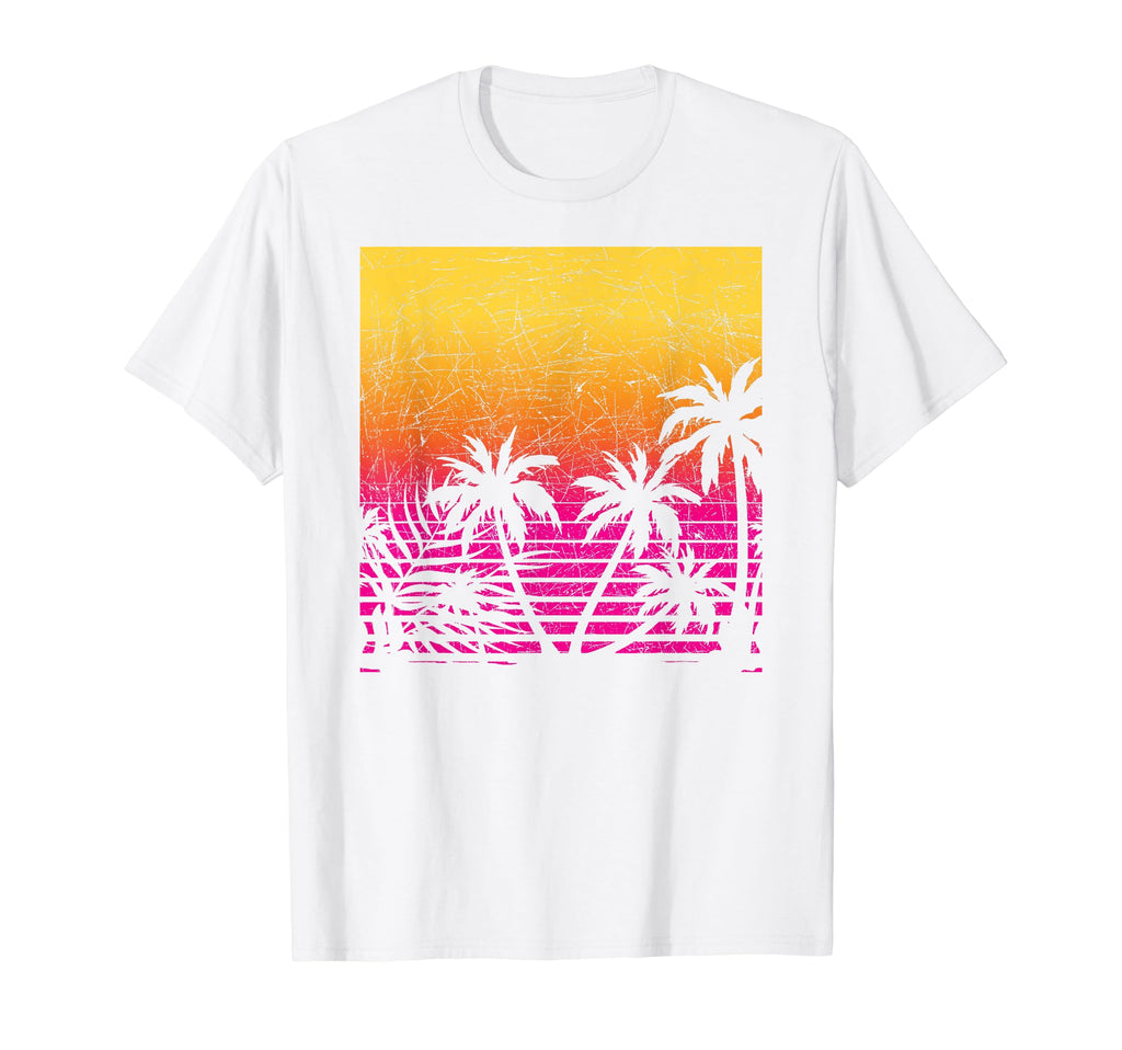 Palm Trees 1990S Vaporwave Aesthetic 80S T-Shirt - Custom Art Print Unisex - T-Shirt, Sweatshirt, Hoodie