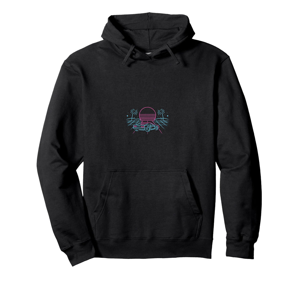80S Synthwave Hoodie - Minimalist Print for Adults - T-Shirt, Sweatshirt, Hoodie