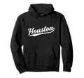 Houston Texas Script 1970S White Text Hoodie - Novelty Apparel Unisex - T-Shirt, Sweatshirt, Hoodie