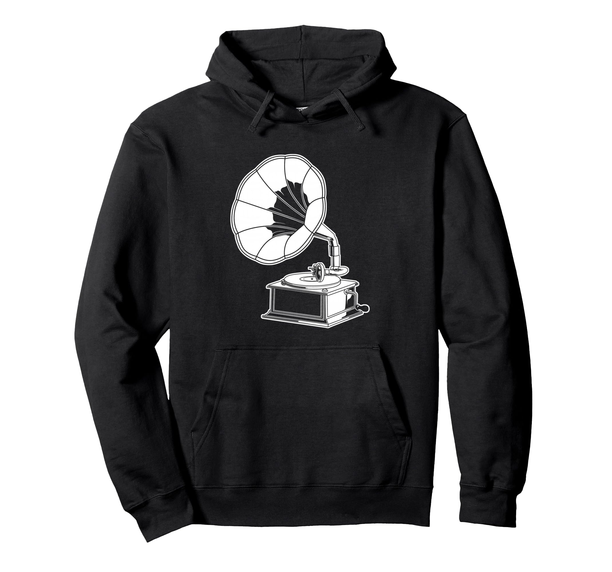 Record Player Vinyl Gramophone Hoodie - Minimalist Print Men Women - T-Shirt, Sweatshirt, Hoodie