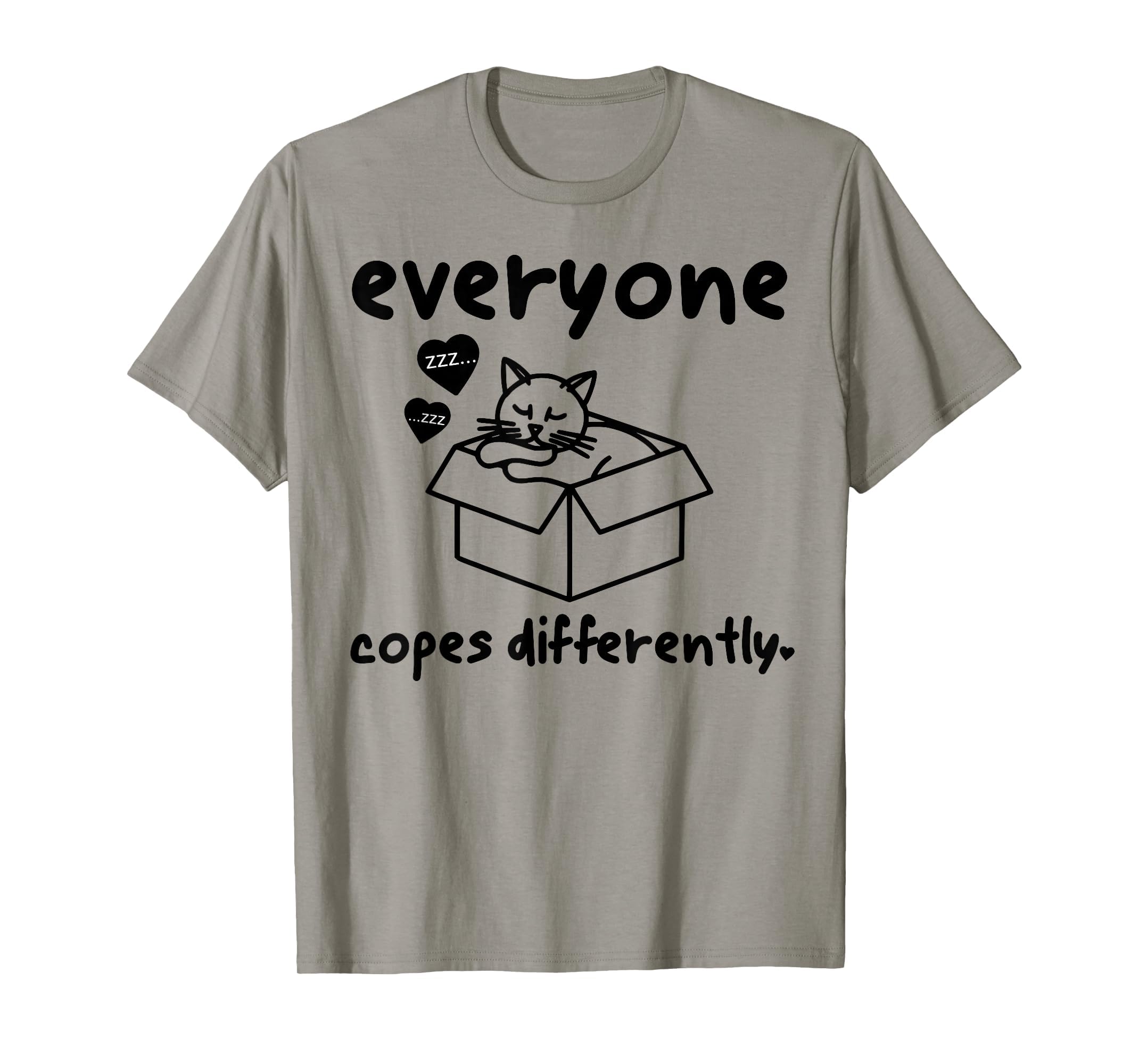 Everyone Copes Differently Funny Cat T-Shirt - Aesthetic Graphic Men Women - T-Shirt, Sweatshirt, Hoodie