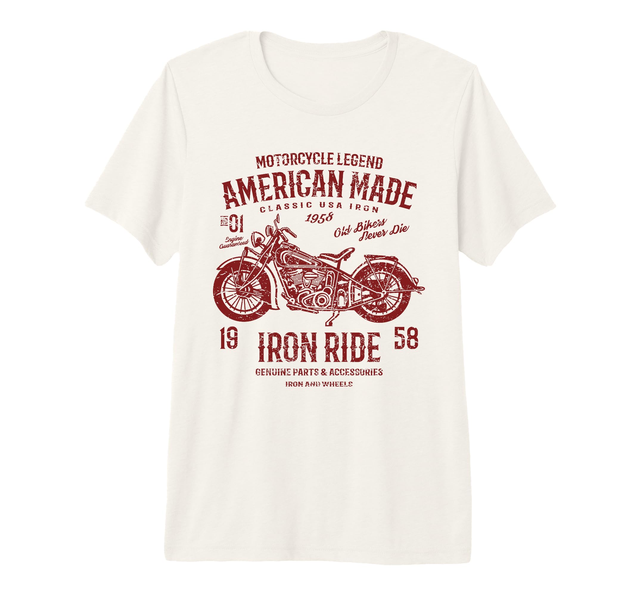 American Motorcycle Distressed Tri Blend T-Shirt - Graphic Print Men Women - T-Shirt, Sweatshirt, Hoodie