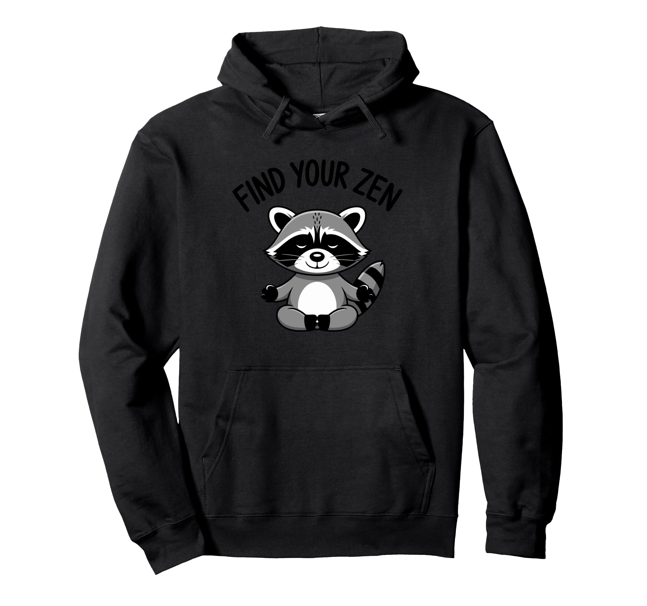 Meditating Raccoon Peace Serenity Hoodie - Novelty Apparel for Adults - T-Shirt, Sweatshirt, Hoodie
