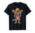 Raccoon Cowboy Cowgirl Western Country T-Shirt - Custom Art Print Unisex - T-Shirt, Sweatshirt, Hoodie