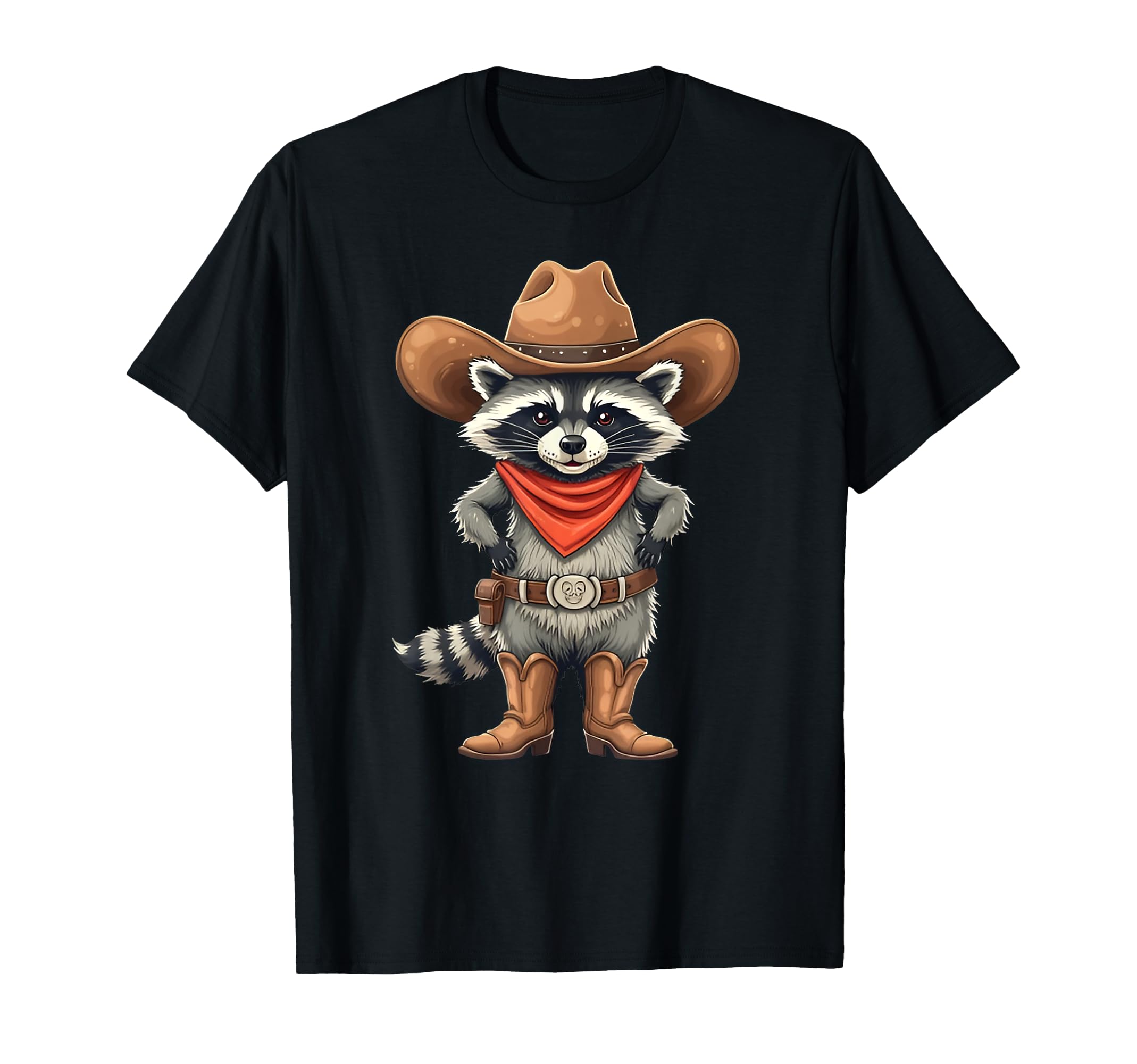 Raccoon Cowboy Cowgirl Western Country T-Shirt - Custom Art Print Unisex - T-Shirt, Sweatshirt, Hoodie