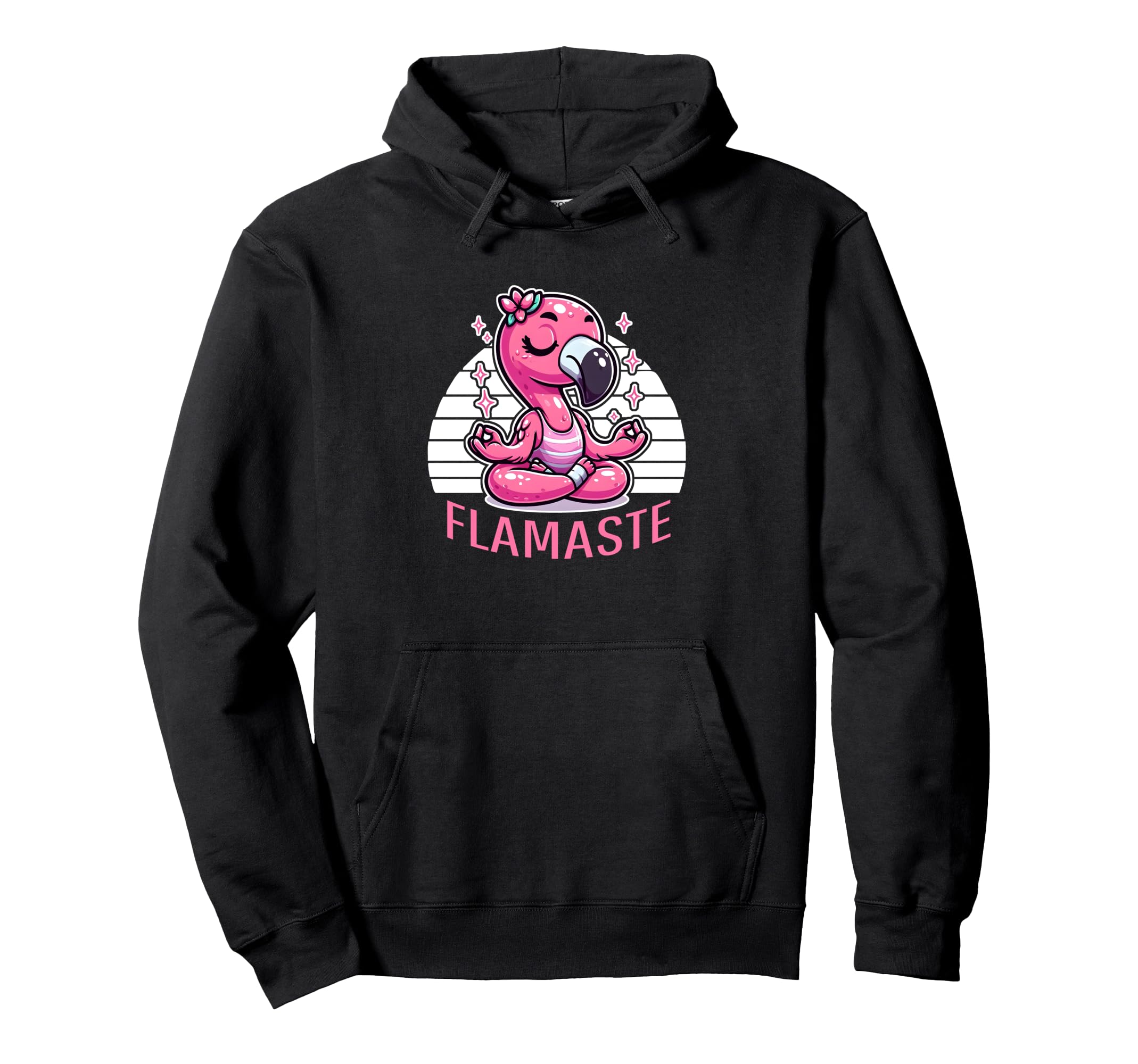 Flamaste Funny Flamingo Yoga Meditation Hoodie - Fun Novelty Design Unisex - T-Shirt, Sweatshirt, Hoodie
