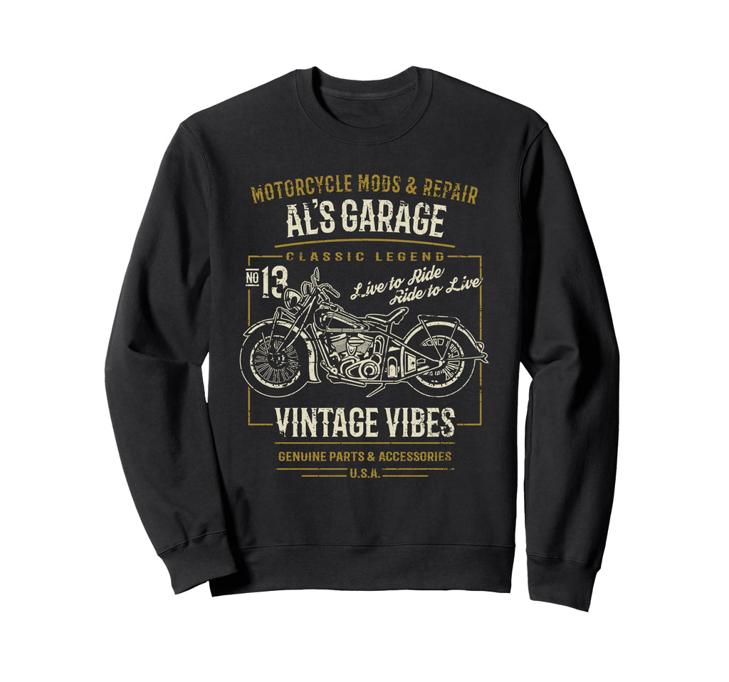 Als Garage Motorcycle Sweatshirt - Novelty Apparel Men Women - T-Shirt, Sweatshirt, Hoodie
