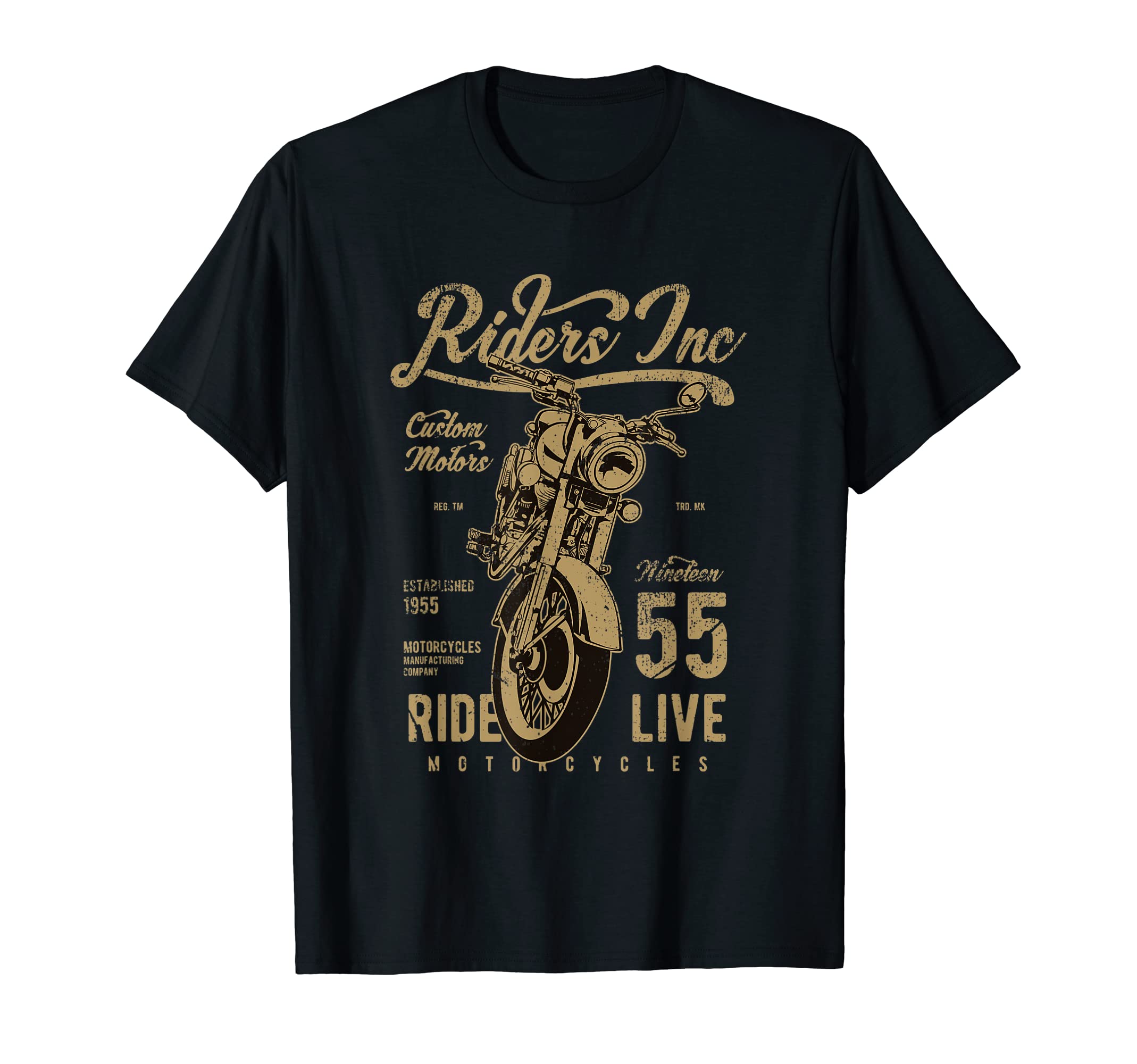 Riders Inc Custom Motorcycles Est 1955 T-Shirt - Trendy Graphic Unisex - T-Shirt, Sweatshirt, Hoodie