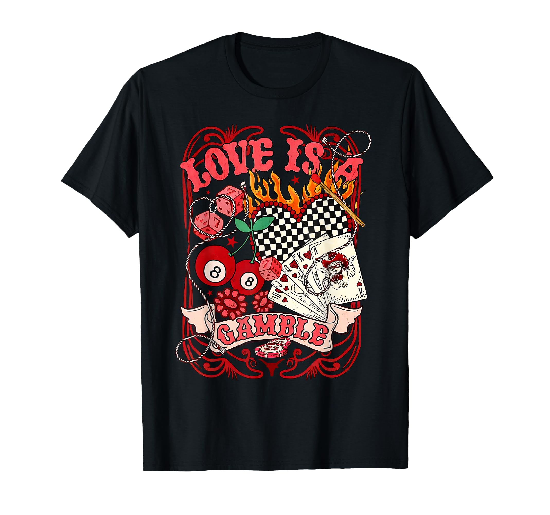 Love Is Cowboy Wild West Checkered T-Shirt - Novelty Apparel for Adults - T-Shirt, Sweatshirt, Hoodie