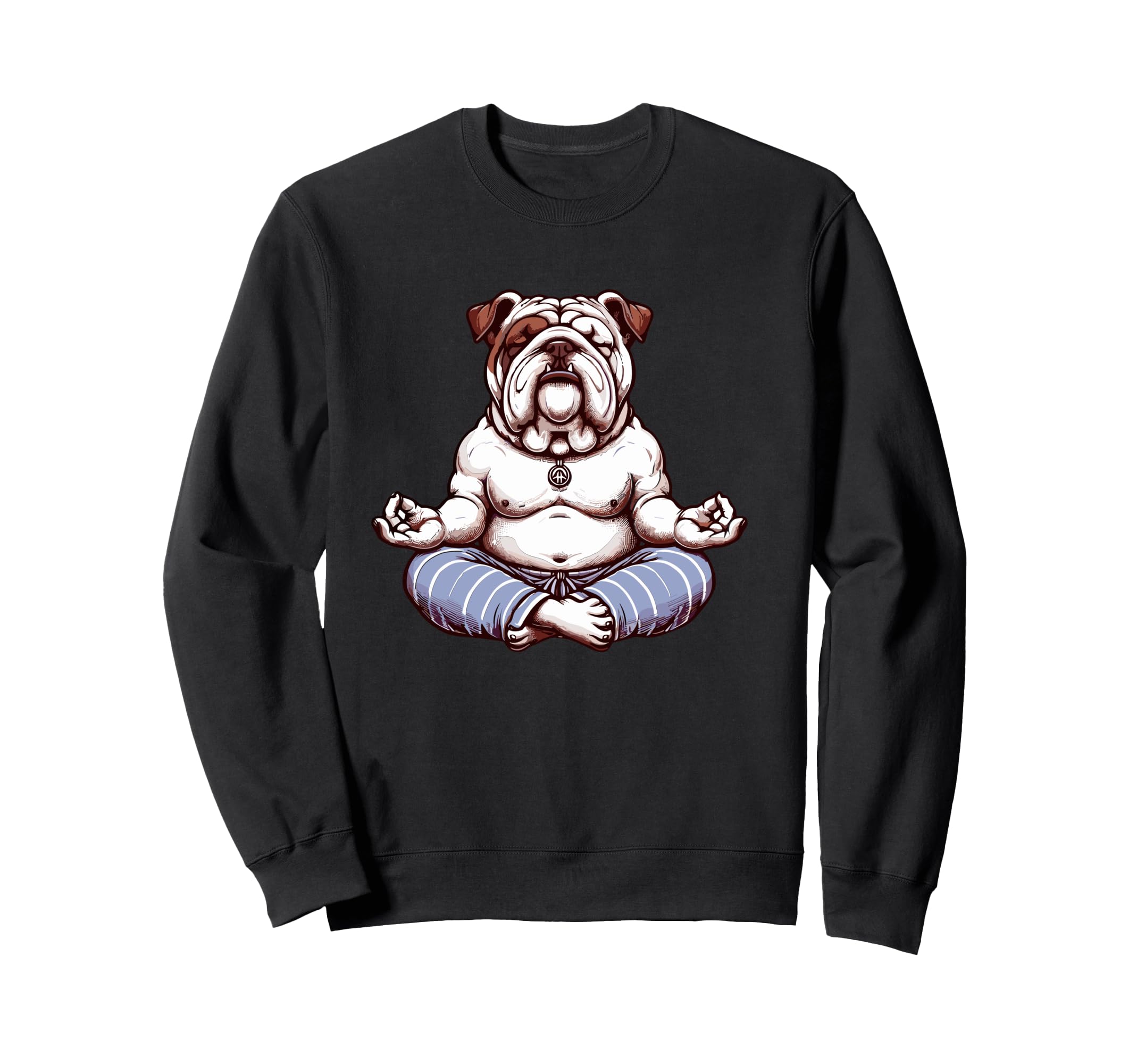 Meditation Bulldog Yoga Pose Relaxing Sweatshirt - Unique Graphic Unisex - T-Shirt, Sweatshirt, Hoodie