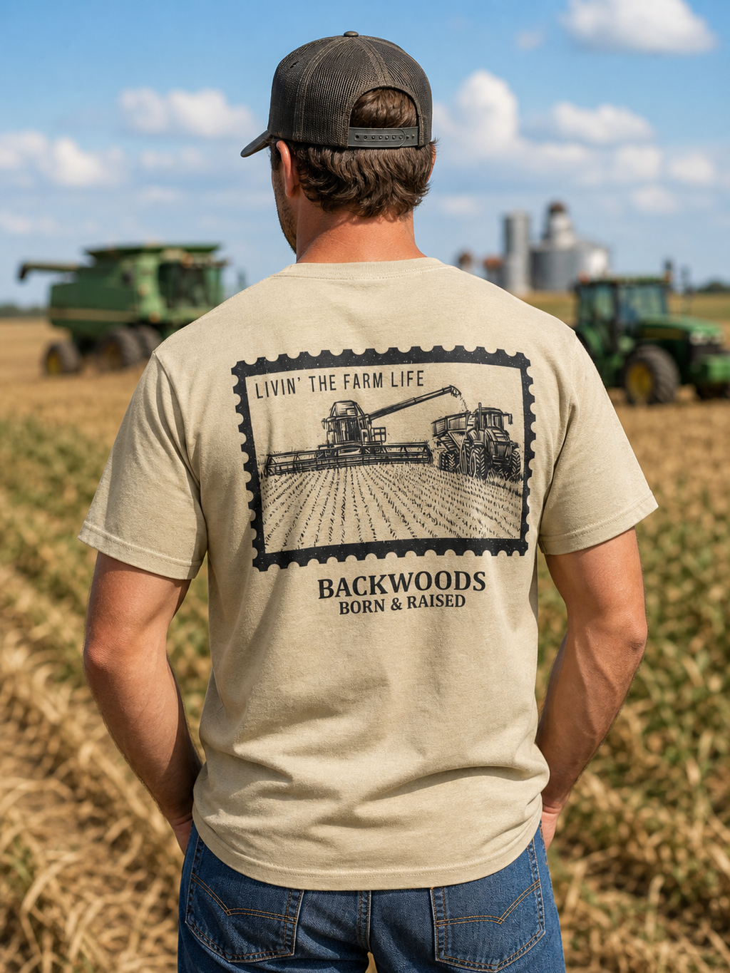 Backwoods Born Raised Farm Comfort Colors - Adult & Kids T-Shirts, Sweatshirts & Hoodies apparel design preview 1