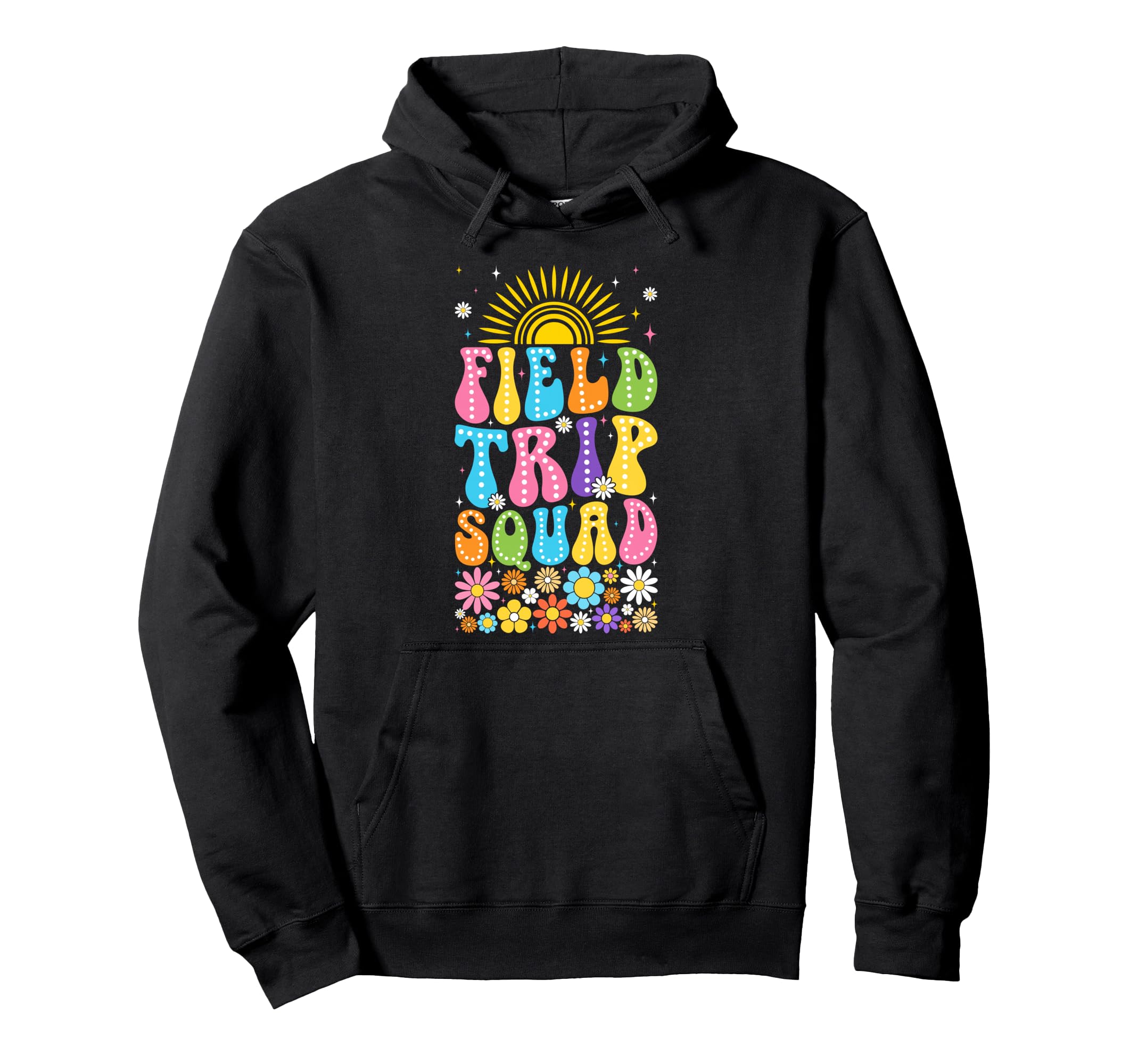 Field Trip Squad Groovy School Fun Day Hoodie - Graphic Print for Adults - T-Shirt, Sweatshirt, Hoodie