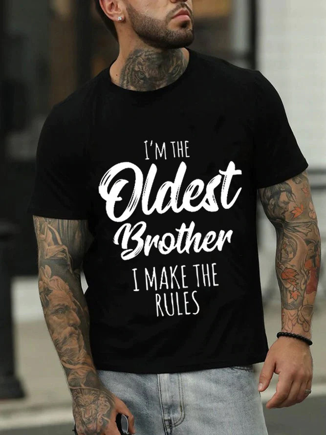 I'm The Oldest Brother Print Men Slogan - Adult & Kids T-Shirts, Sweatshirts & Hoodies apparel design preview 4