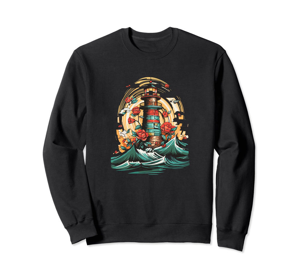 Nautical Lighthouse Tattoo American Sweatshirt - Graphic Print Unisex - T-Shirt, Sweatshirt, Hoodie