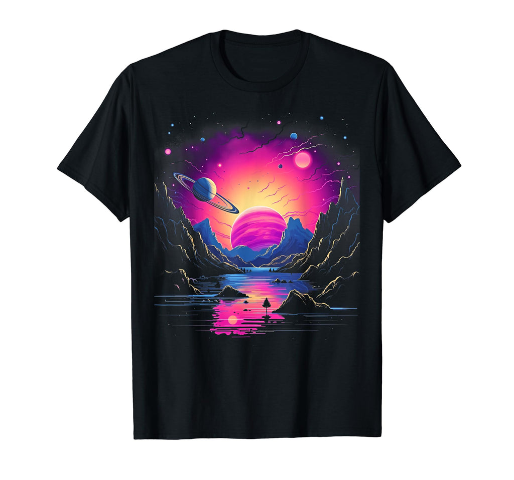 Vaporwave Solar System 80S Synthwave Space T-Shirt - Unique Graphic Unisex - T-Shirt, Sweatshirt, Hoodie
