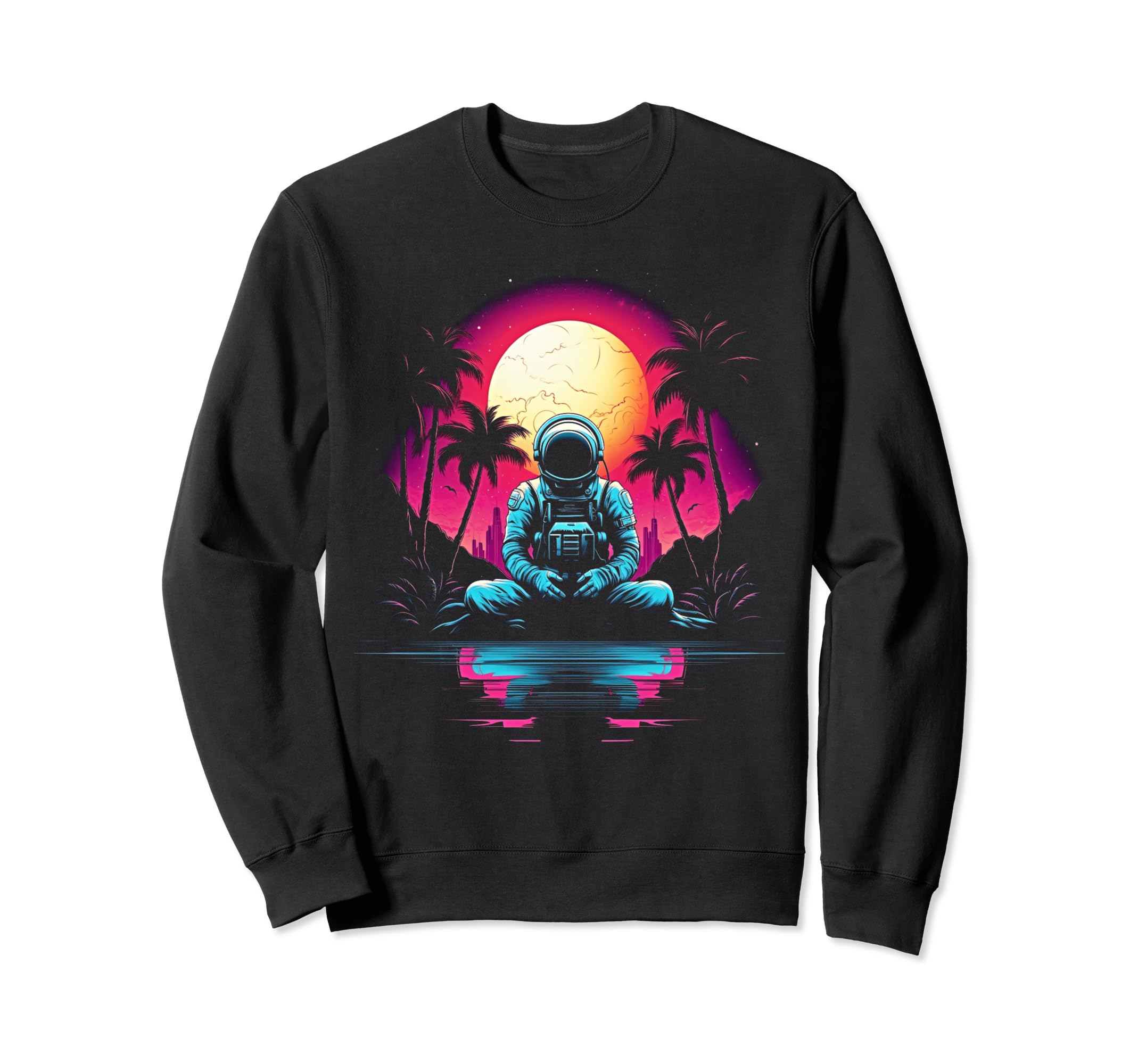 Synthwave Astronaut Cyberpunk 80S Sweatshirt - Aesthetic Graphic Unisex - T-Shirt, Sweatshirt, Hoodie