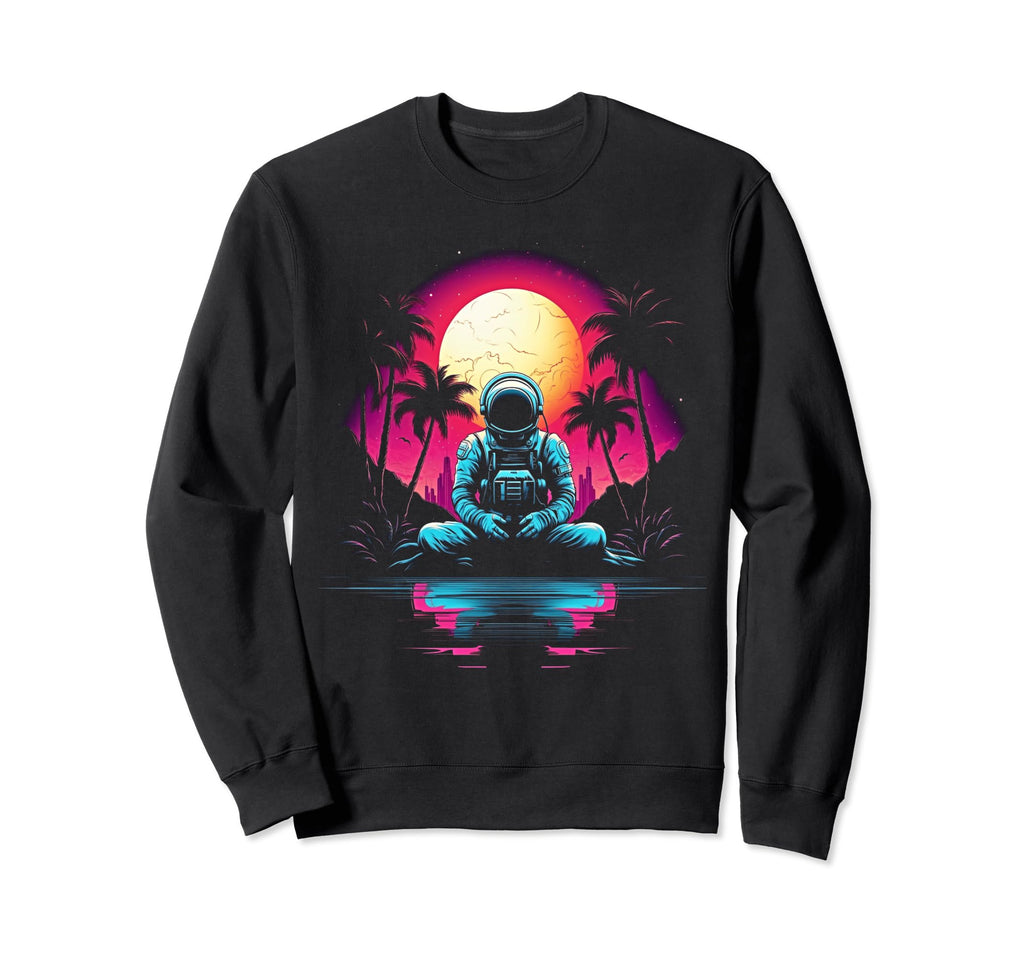 Synthwave Astronaut Cyberpunk Sweatshirt - Casual Everyday Wear Men Women - T-Shirt, Sweatshirt, Hoodie