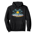 Honolulu Hawaii Beach Sunset Hawaiian Hoodie - Minimalist Print Men Women - T-Shirt, Sweatshirt, Hoodie