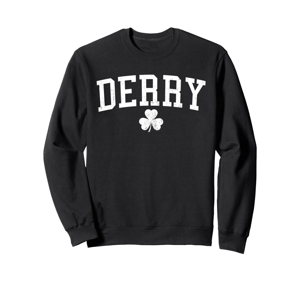Derry Ireland St Patricks Day Distressed Sweatshirt - Graphic Print Unisex - T-Shirt, Sweatshirt, Hoodie